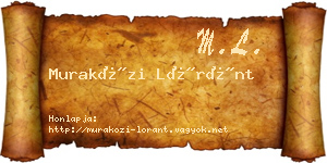 Muraközi Lóránt névjegykártya